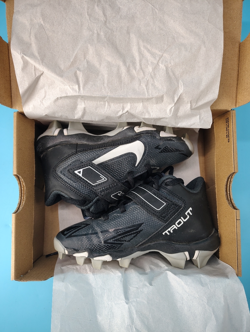 Nike Force Trout 8 Keystone Size 12C Baseball Cleats Black Grey EUC CZ5910011